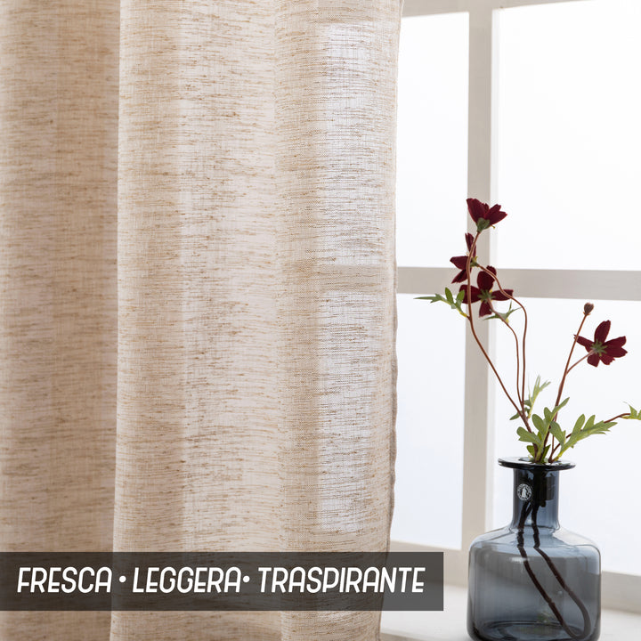 TENDA ITACA FILTRANTE SIMIL LINO 1 PANNELLO 140X290CM MAGGESE