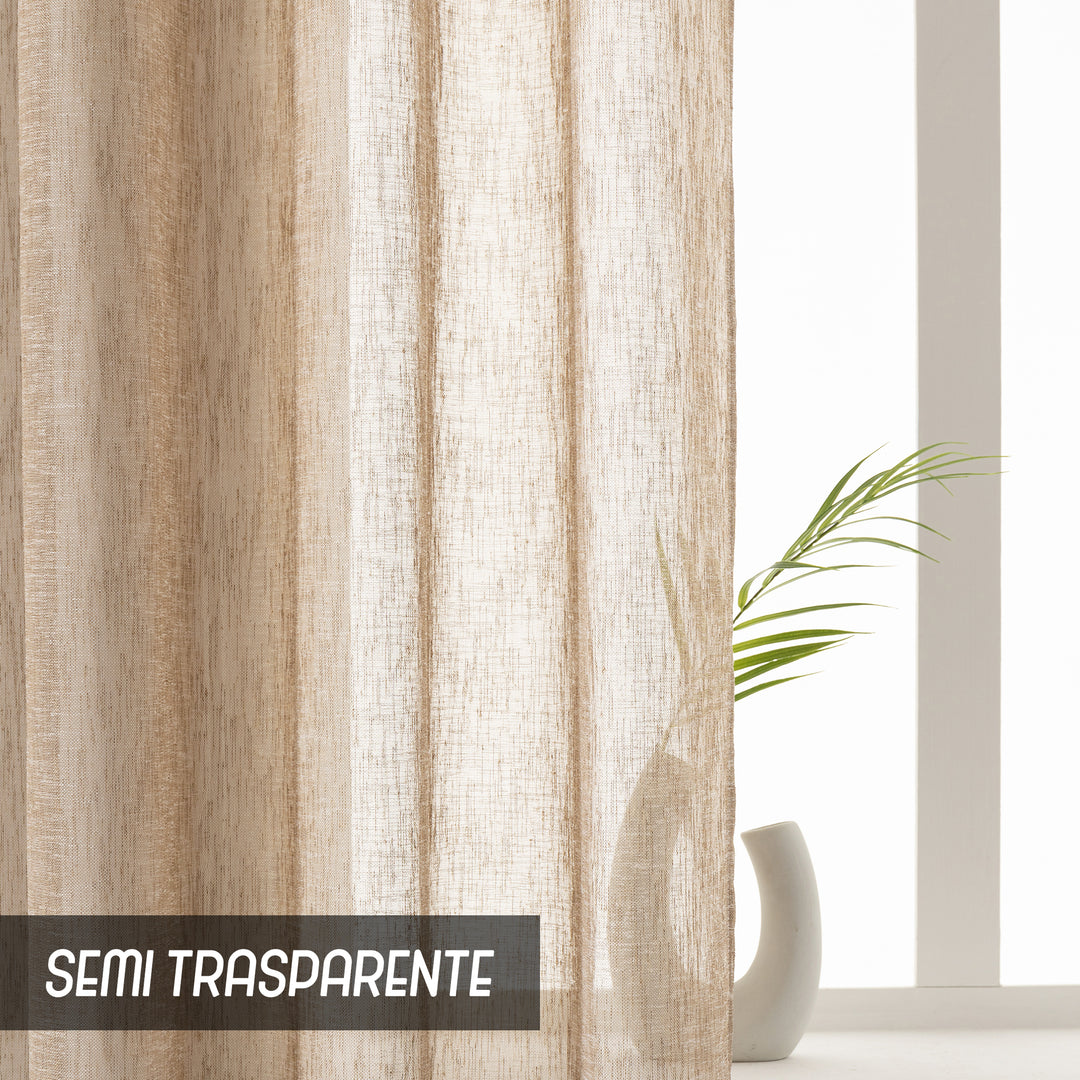 COPPIA TENDE ITACA FILTRANTI SIMIL LINO 2X55X150CM MAGGESE