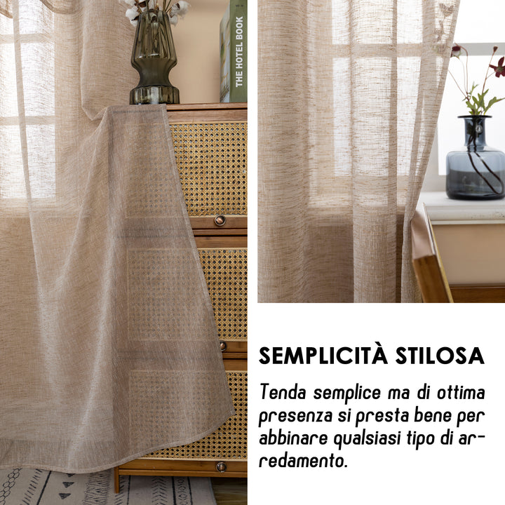COPPIA TENDE ITACA FILTRANTI SIMIL LINO 2X55X150CM MAGGESE