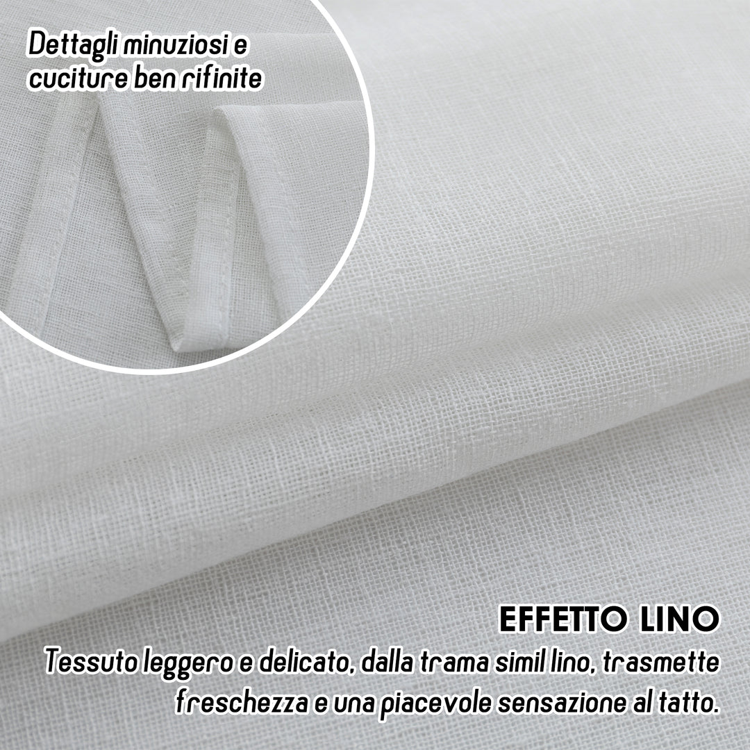 TENDA ITACA FILTRANTE SIMIL LINO 1 PANNELLO 140X240CM BIANCO