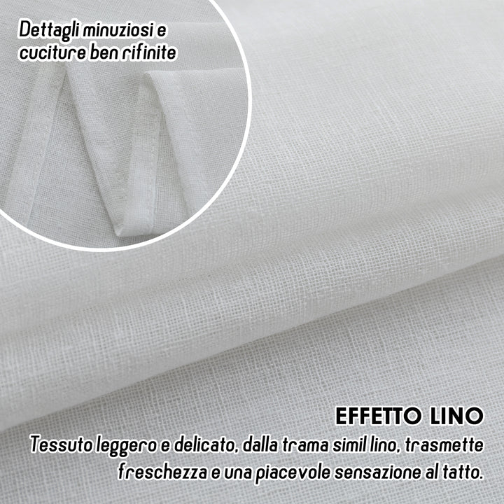 TENDA ITACA FILTRANTE SIMIL LINO 1 PANNELLO 140X150CM BIANCO