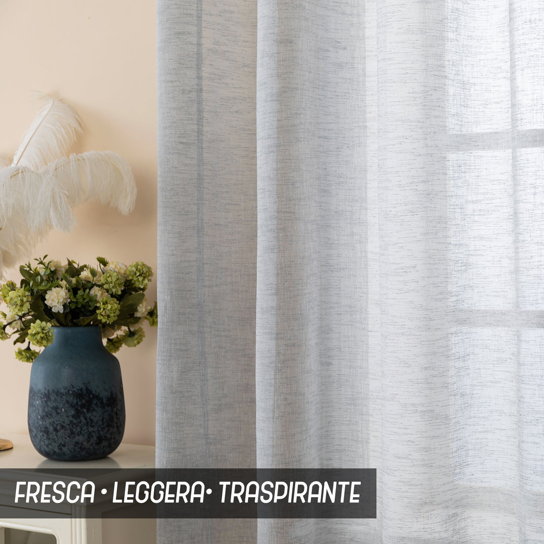 TENDA ITACA FILTRANTE SIMIL LINO 1 PANNELLO 140X290CM GRIGIO
