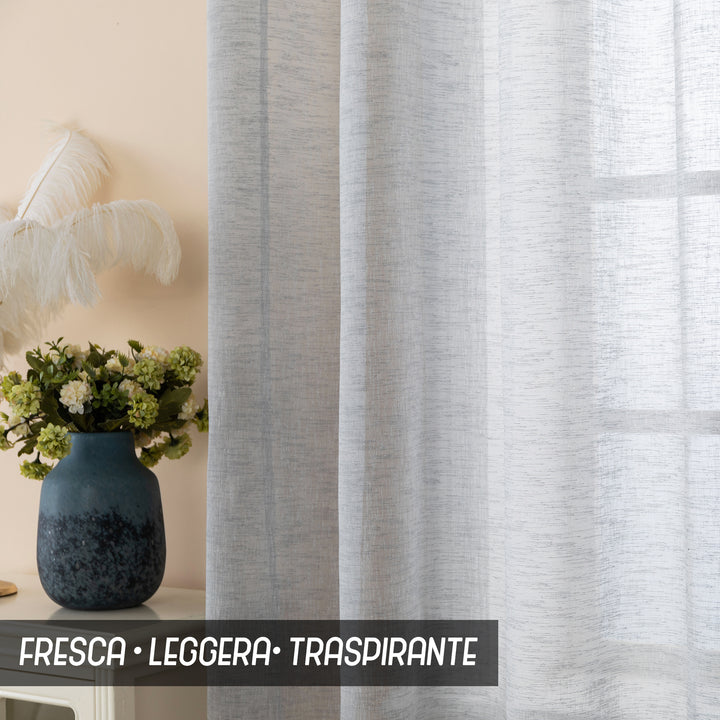 TENDA ITACA FILTRANTE SIMIL LINO 1 PANNELLO 140X290CM GRIGIO