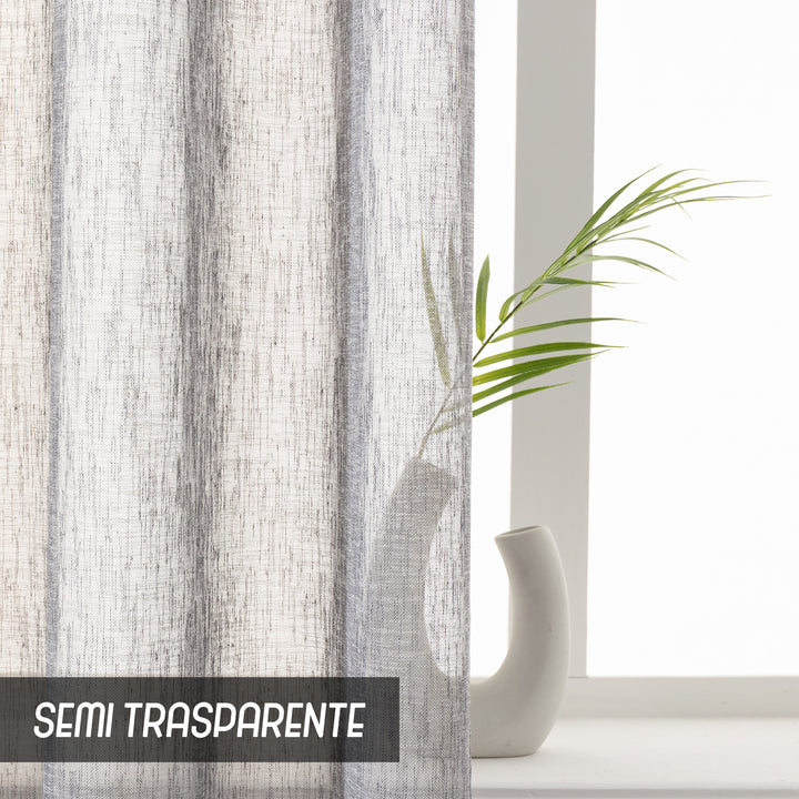 TENDA ITACA FILTRANTE SIMIL LINO 1 PANNELLO 140X150CM GRIGIO