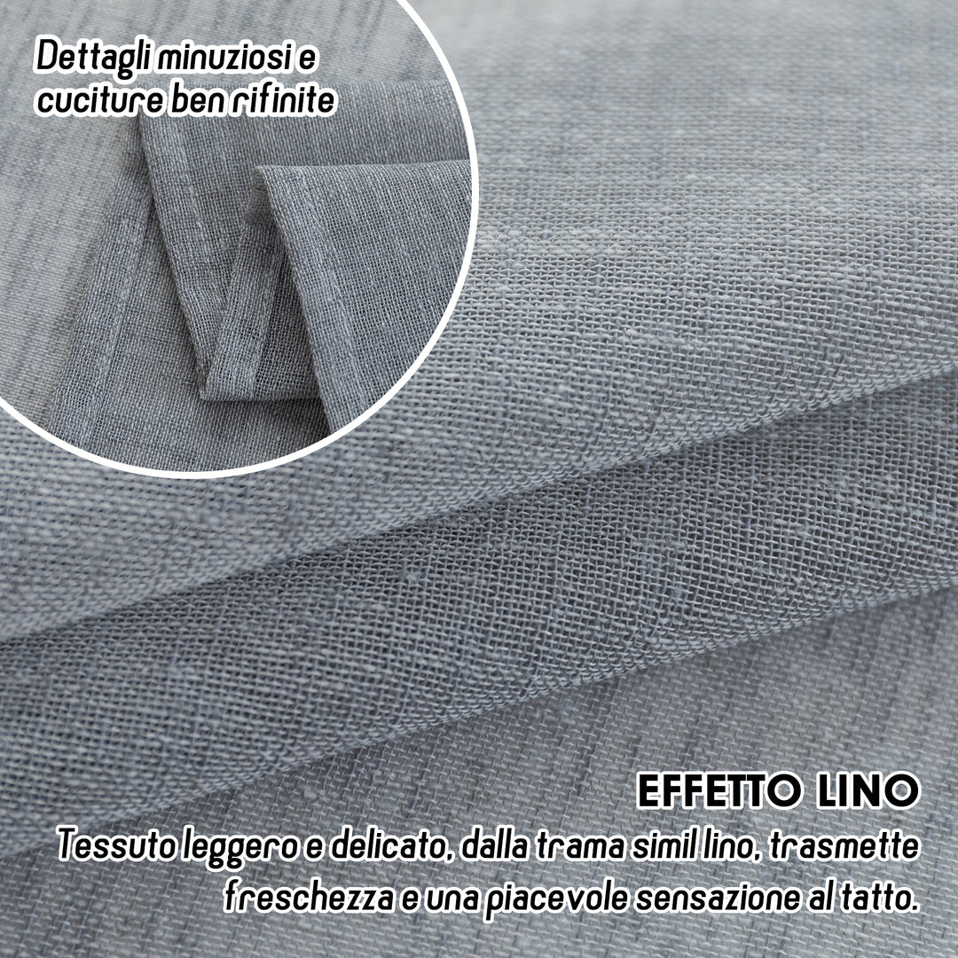 TENDA ITACA FILTRANTE SIMIL LINO 1 PANNELLO 140X240CM GRIGIO