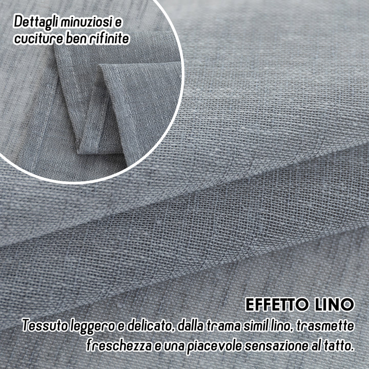 TENDA ITACA FILTRANTE SIMIL LINO 1 PANNELLO 140X240CM GRIGIO