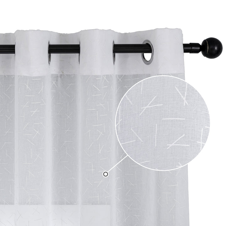 TENDA BIANCA FILTRANTE FANTASIA A FIAMMIFERI 1 PANNELLO 140X285CM BIANCO