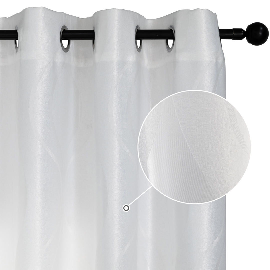 TENDA SEMI OSCURANTE MOTIVO ONDULATO 1 PANNELLO 140X275CM BIANCO