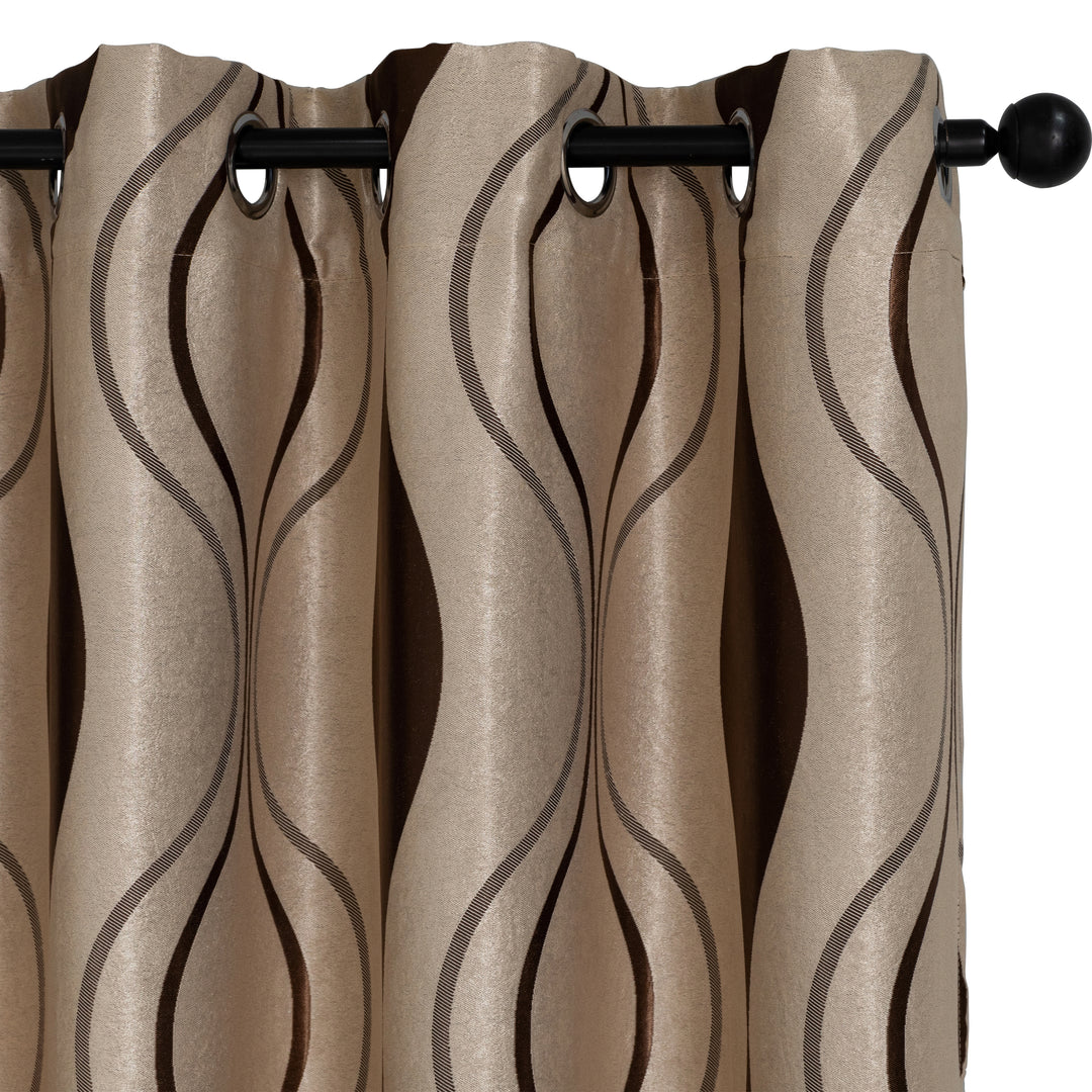 TENDA SEMI OSCURANTE MOTIVO ONDULATO 1 PANNELLO 140X275CM BEIGE E MARRONE