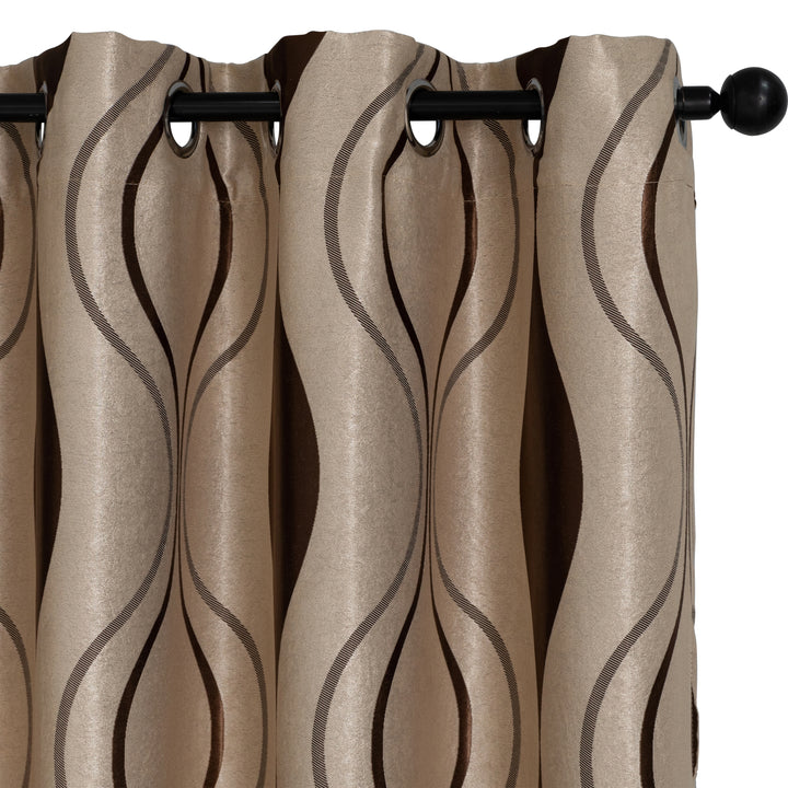 TENDA SEMI OSCURANTE MOTIVO ONDULATO 1 PANNELLO 140X275CM BEIGE E MARRONE