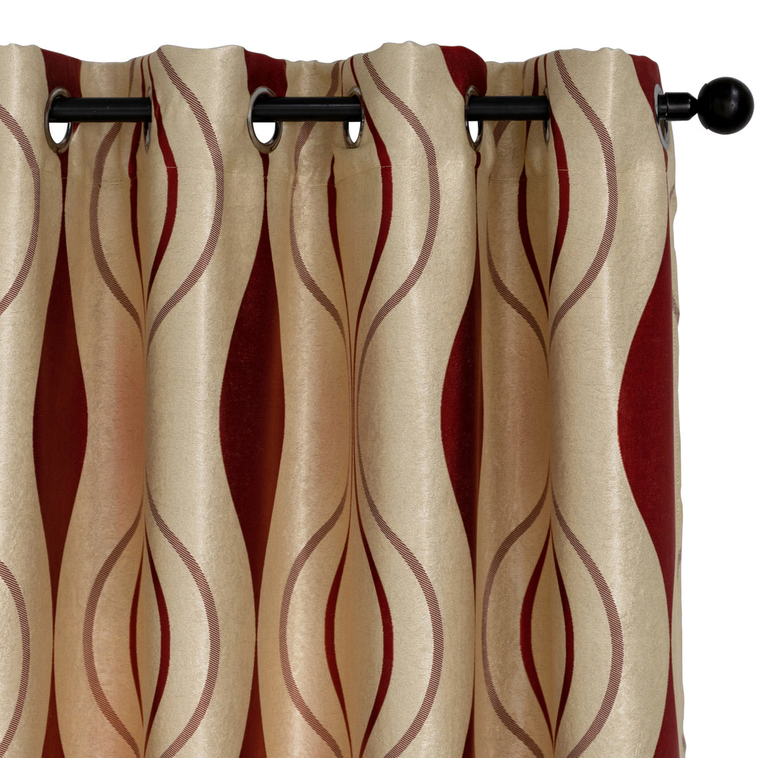 TENDA SEMI OSCURANTE MOTIVO ONDULATO 1 PANNELLO 140X275CM ORO E ROSSO