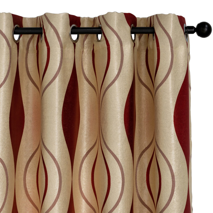 TENDA SEMI OSCURANTE MOTIVO ONDULATO 1 PANNELLO 140X275CM ORO E ROSSO