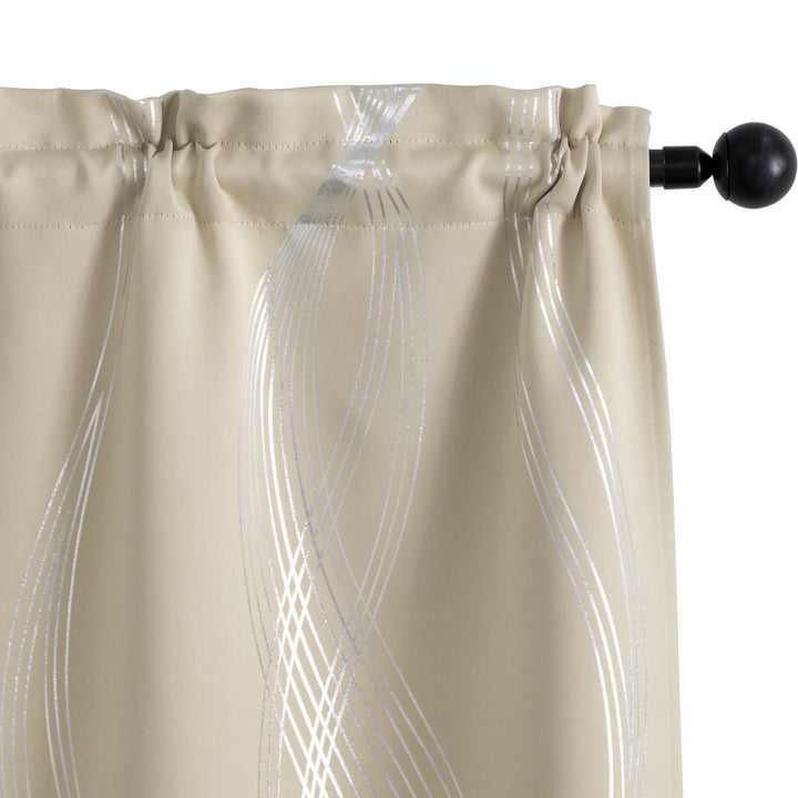 COPPIA TENDE DOMINICA OSCURANTI FANTASIA ONDE 2X70X235CM BEIGE