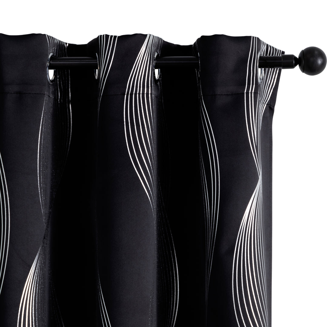 TENDA DOMINICA OSCURANTE FANTASIA ONDE 1 PANNELLO 140X145CM NERO
