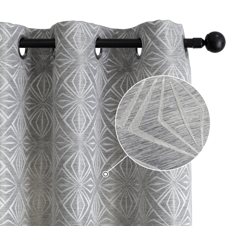 TENDA JACQUARD GRIGIA SEMI OSCURANTE FANTASIA A ROMBI 1 PANNELLO 140X145CM