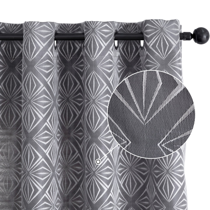 TENDA JACQUARD NERA SEMI OSCURANTE FANTASIA A ROMBI 1 PANNELLO 140X145CM