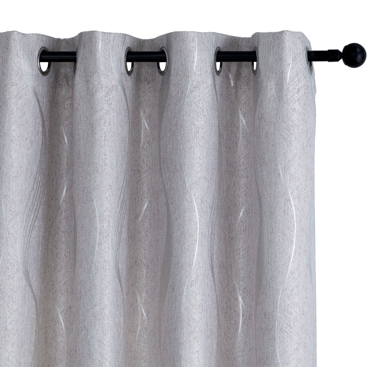 TENDA JACQUARD SEMI OSCURANTE FANTASIA ONDE MARE 1 PANNELLO 140X275CM GRIGIO