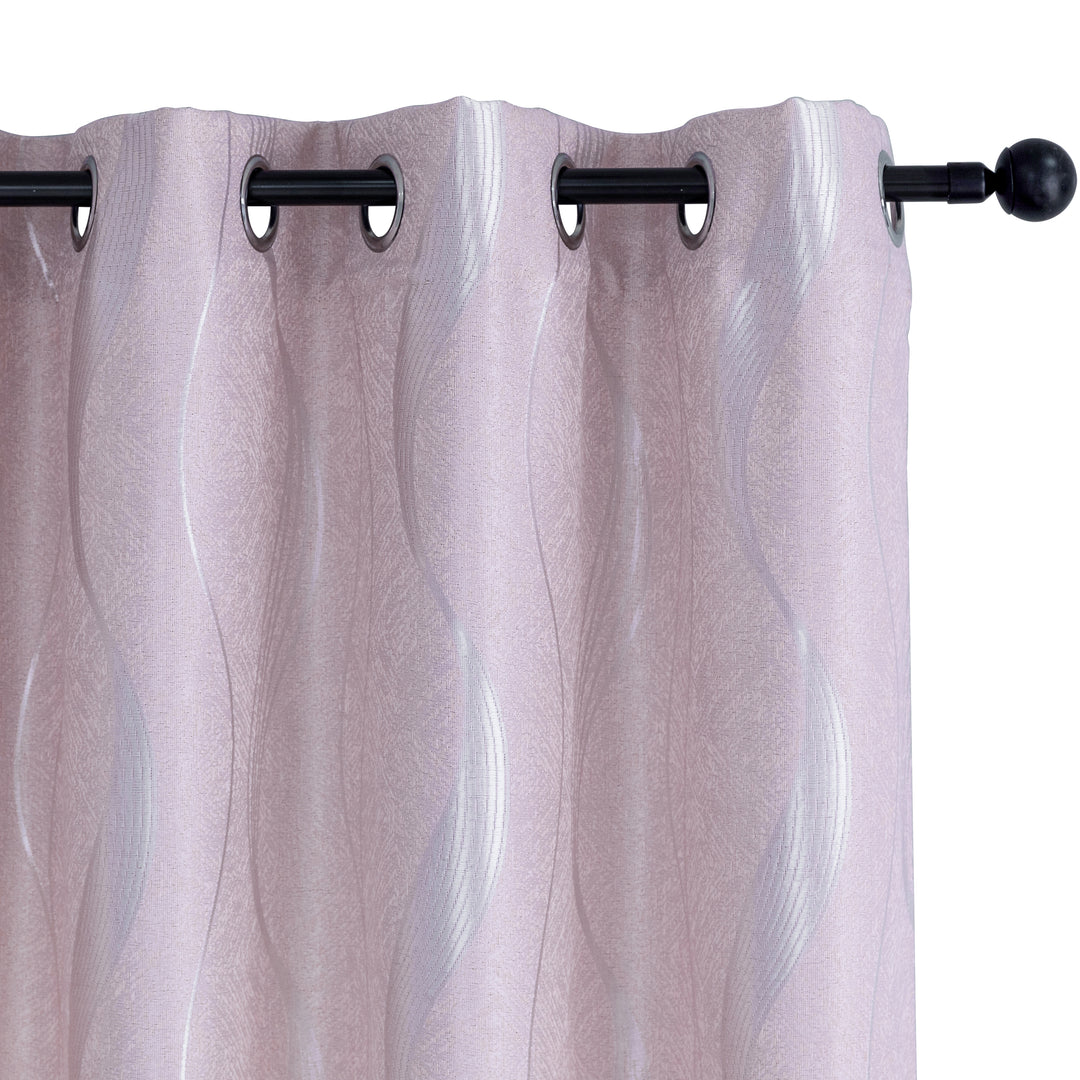 TENDA JACQUARD SEMI OSCURANTE FANTASIA ONDE MARE 1 PANNELLO 140X275CM ROSA