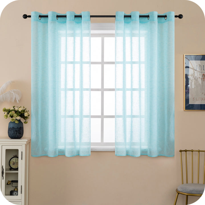 TENDA ITACA FILTRANTE SIMIL LINO 1 PANNELLO 140X150CM TURCHESE