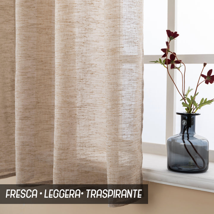TENDA ITACA FILTRANTE SIMIL LINO 1 PANNELLO 140X150CM MAGGESE