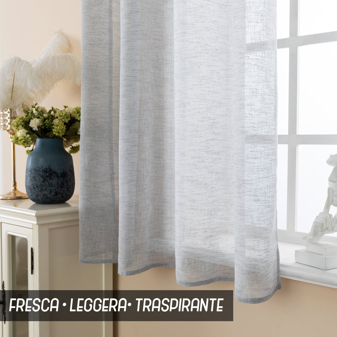 TENDA ITACA FILTRANTE SIMIL LINO 1 PANNELLO 140X150CM GRIGIO