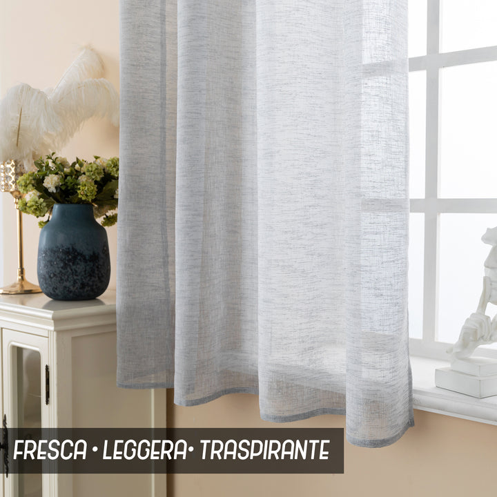 TENDA ITACA FILTRANTE SIMIL LINO 1 PANNELLO 140X150CM GRIGIO