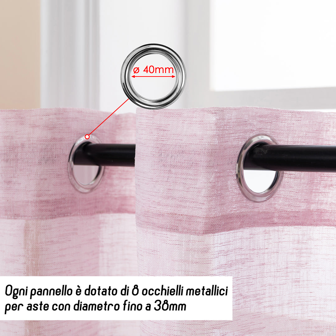TENDA ITACA FILTRANTE SIMIL LINO 1 PANNELLO 140X240CM ROSA