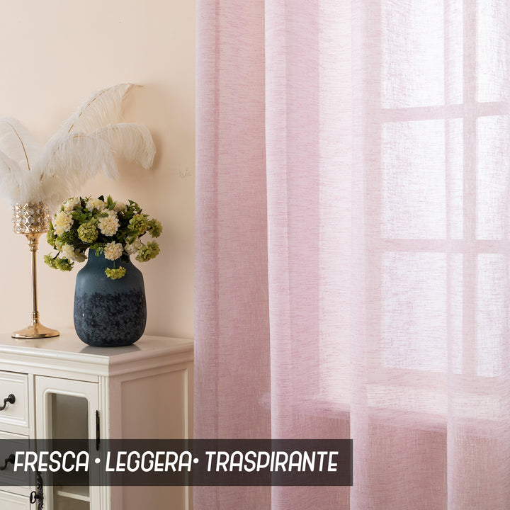 TENDA ITACA FILTRANTE SIMIL LINO 1 PANNELLO 140X240CM ROSA