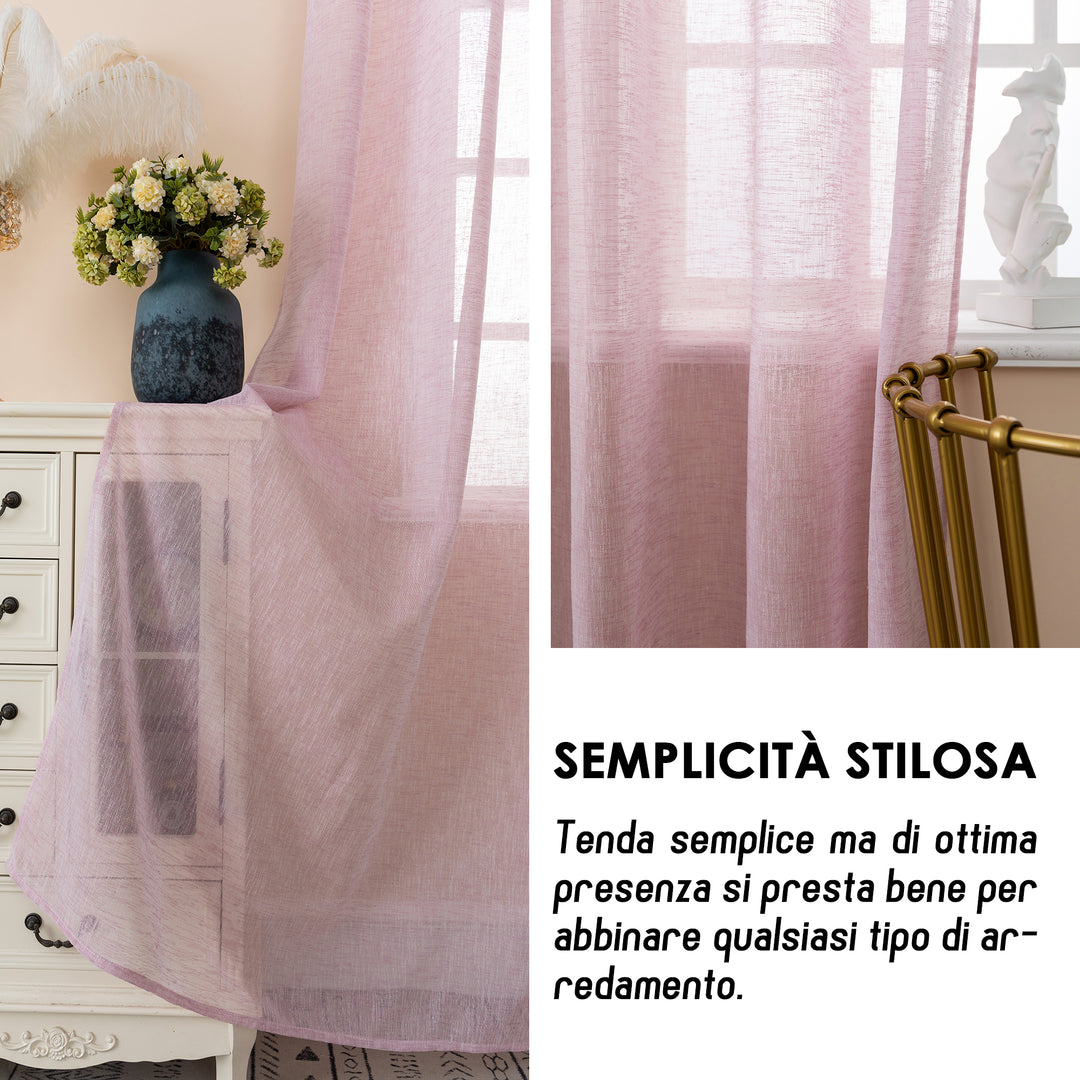 TENDA ITACA FILTRANTE SIMIL LINO 1 PANNELLO 140X240CM ROSA