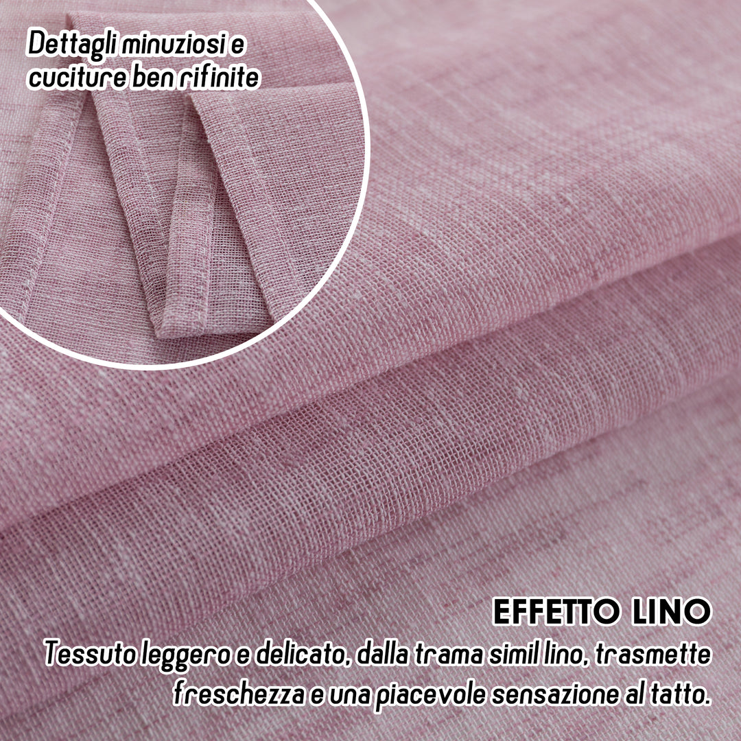 TENDA ITACA FILTRANTE SIMIL LINO 1 PANNELLO 140X150CM ROSA