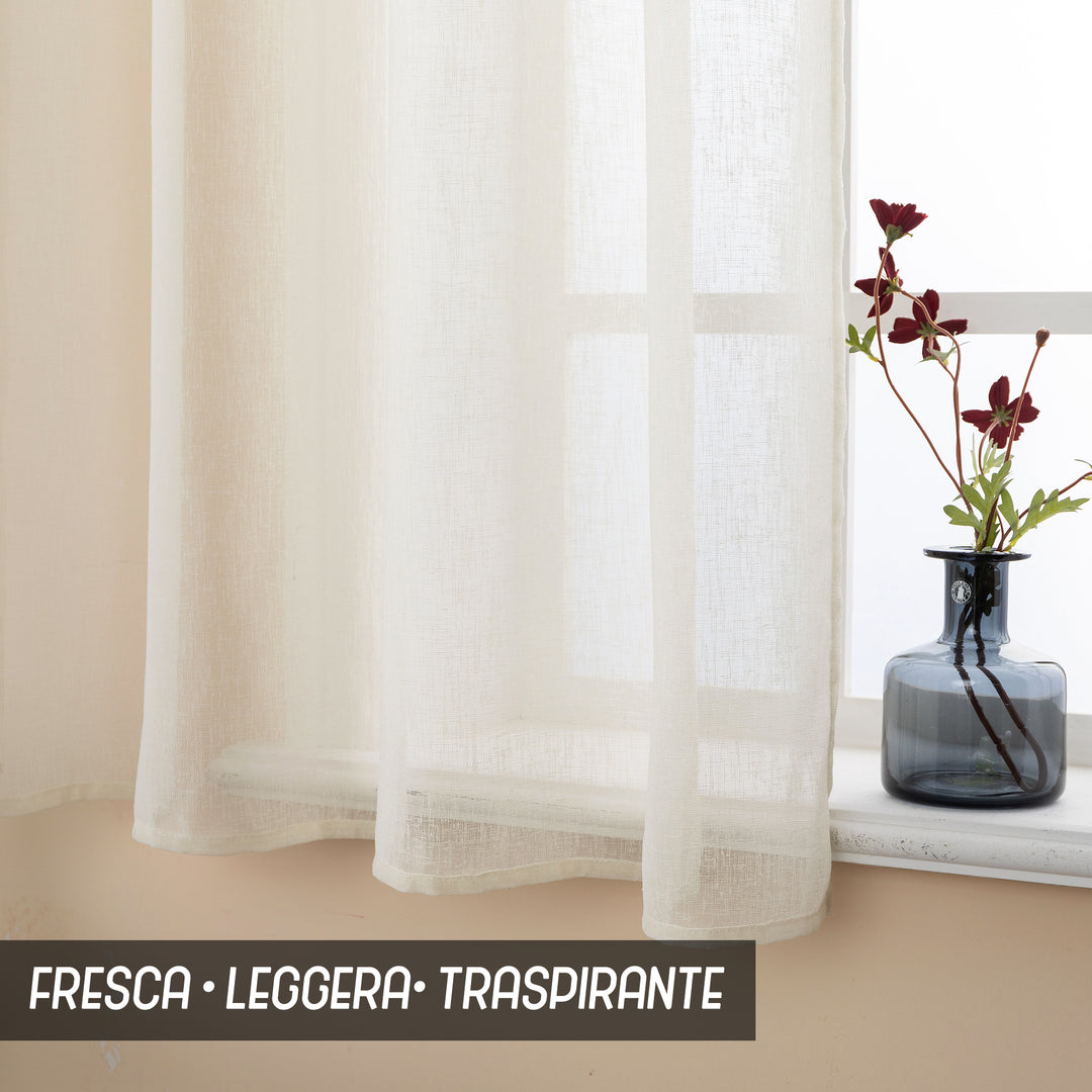 TENDA ITACA FILTRANTE SIMIL LINO 1 PANNELLO 140X150CM PANNA