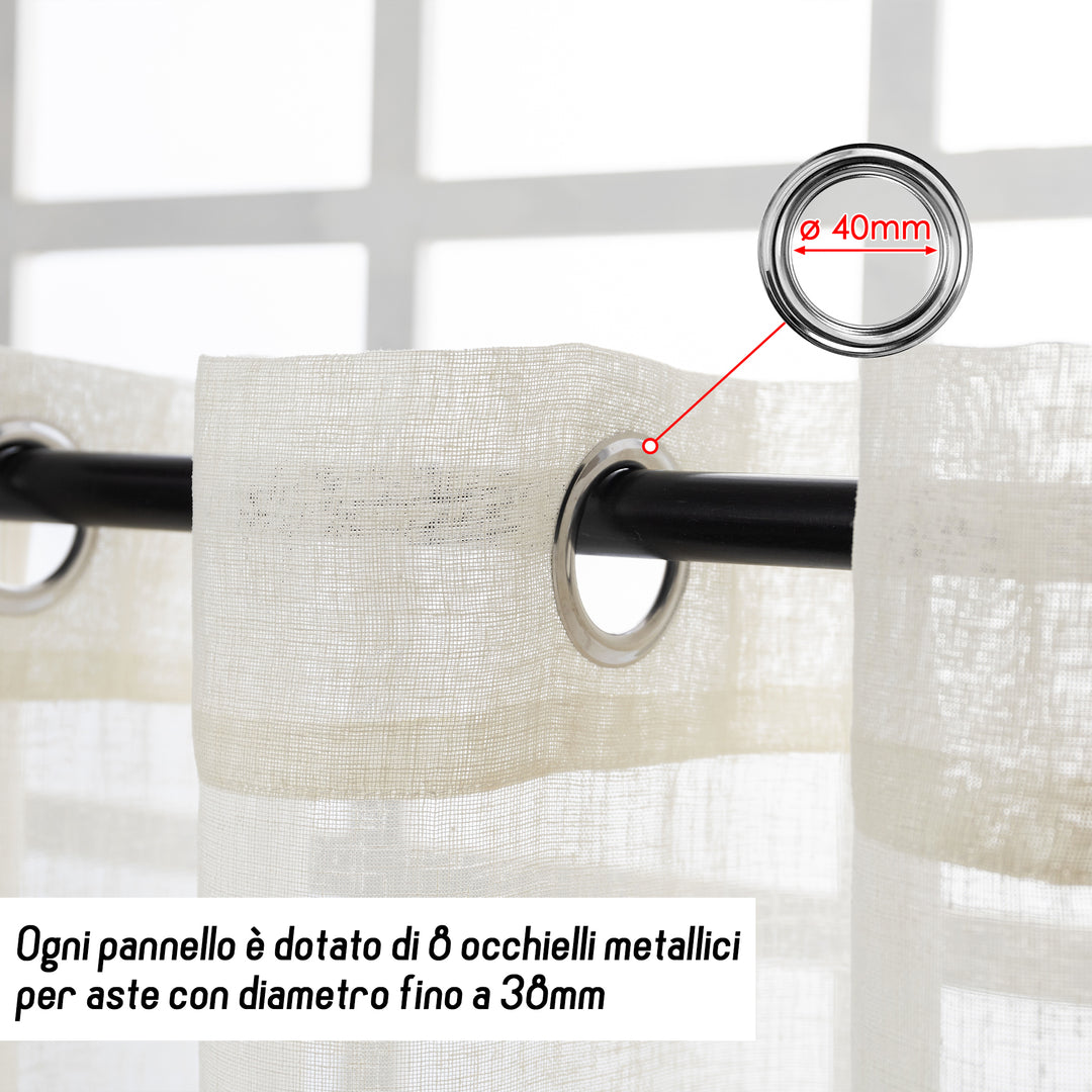 TENDA ITACA FILTRANTE SIMIL LINO 1 PANNELLO 140X150CM PANNA