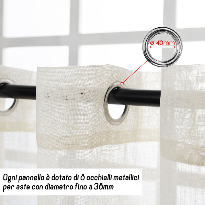 TENDA ITACA FILTRANTE SIMIL LINO 1 PANNELLO 140X150CM PANNA