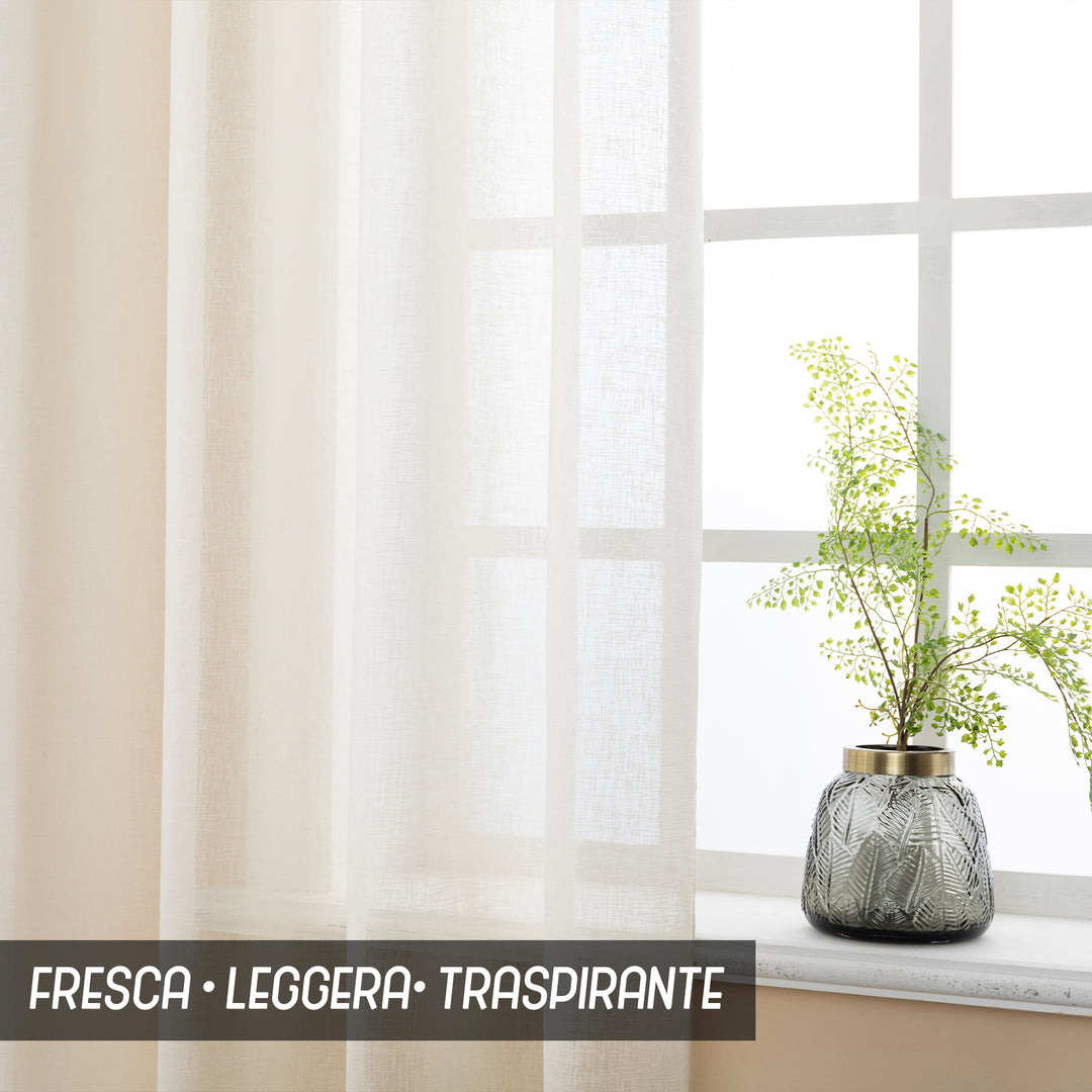 TENDA ITACA FILTRANTE SIMIL LINO 1 PANNELLO 140X240CM PANNA