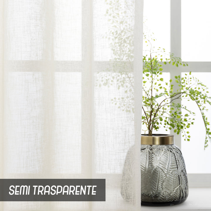 TENDA ITACA FILTRANTE SIMIL LINO 1 PANNELLO 140X240CM PANNA