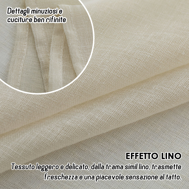 TENDA ITACA FILTRANTE SIMIL LINO 1 PANNELLO 140X240CM PANNA