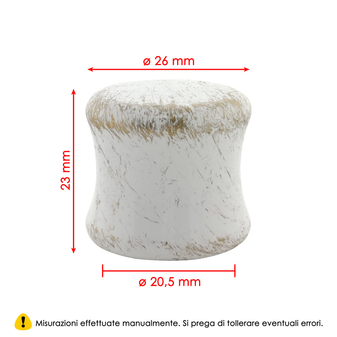 TERMINALE TAPPO 2PZ BIANCO E ORO