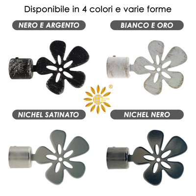 TERMINALE FIORE 2PZ NICHEL NERO