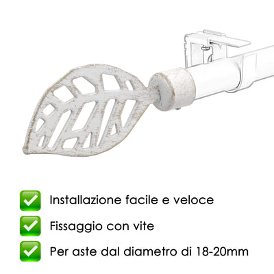 TERMINALE FOGLIA 2PZ BIANCO E ORO