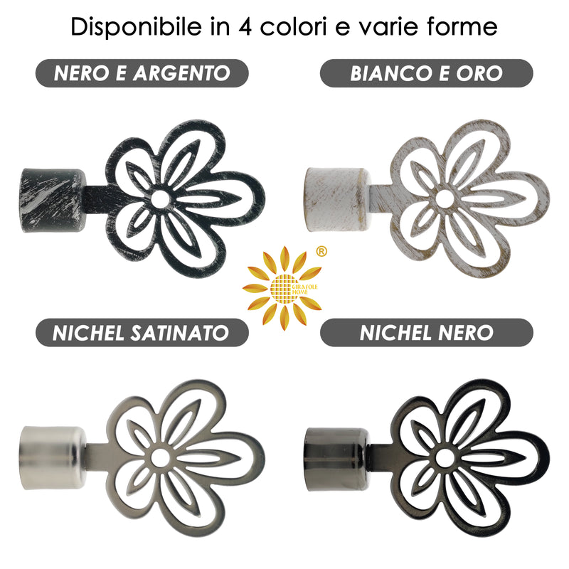 TERMINALE FIORE 2PZ BIANCO E ORO