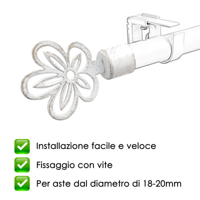 TERMINALE FIORE 2PZ BIANCO E ORO