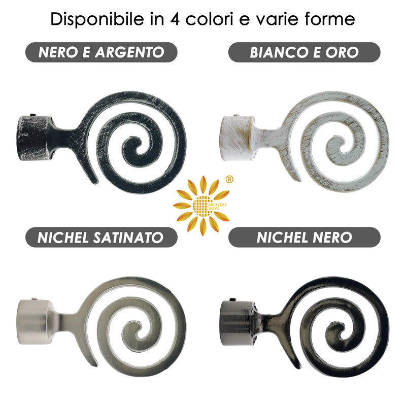 TERMINALE SPIRALE 2PZ BIANCO E ORO