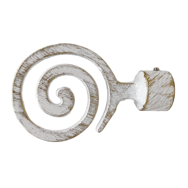 TERMINALE SPIRALE 2PZ BIANCO E ORO