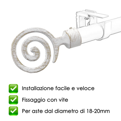 TERMINALE SPIRALE 2PZ BIANCO E ORO