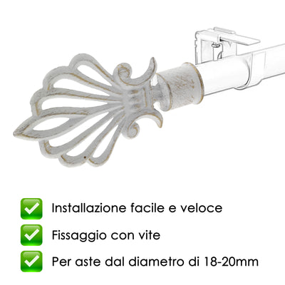 TERMINALE CONCHIGLIA 2PZ BIANCO E ORO