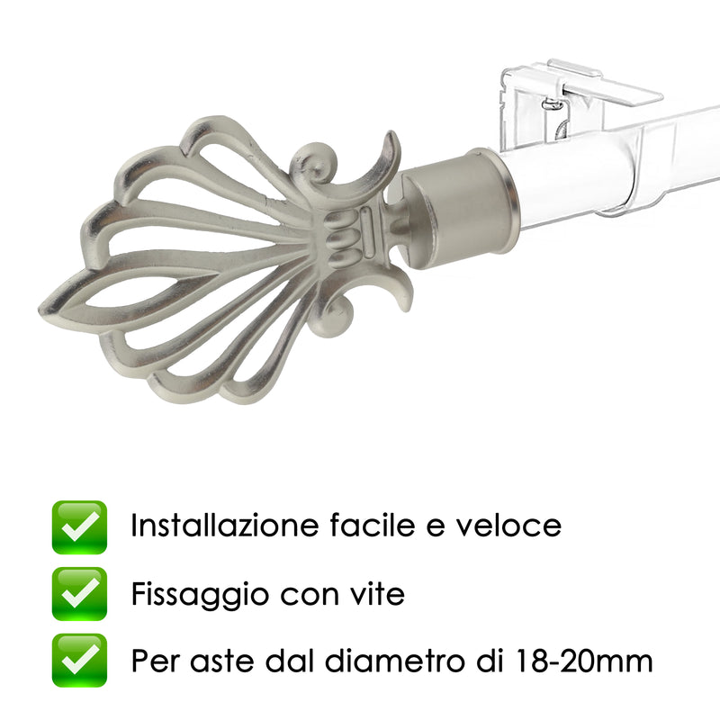 TERMINALE CONCHIGLIA 2PZ NICHEL SATINATO