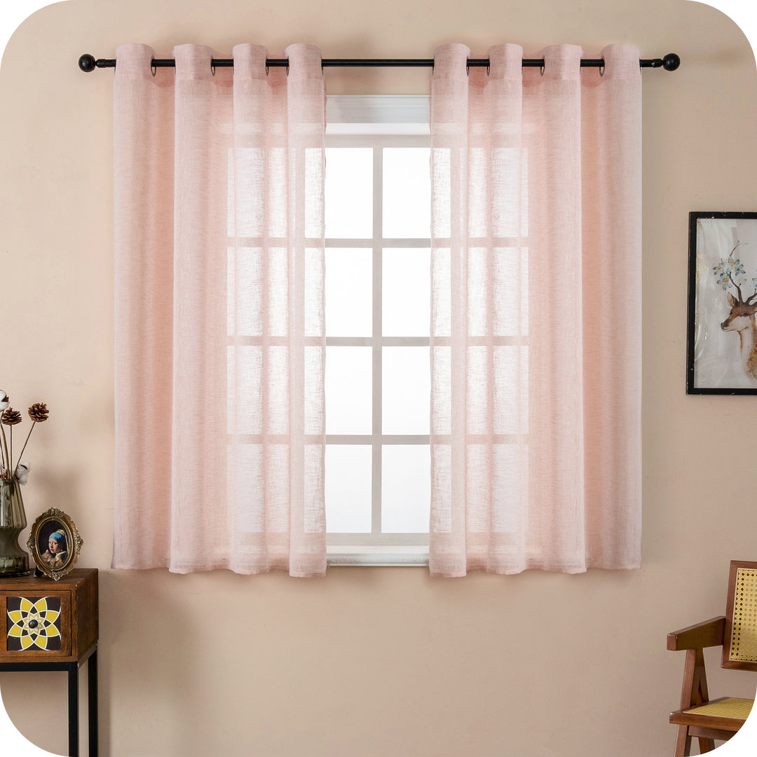 TENDA ITACA FILTRANTE SIMIL LINO 1 PANNELLO 140X150CM ROSSO PASTELLO