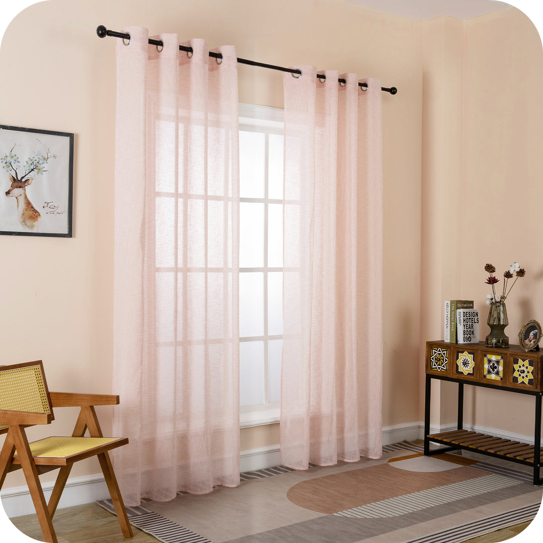TENDA ITACA FILTRANTE SIMIL LINO 1 PANNELLO 140X240CM ROSSO PASTELLO
