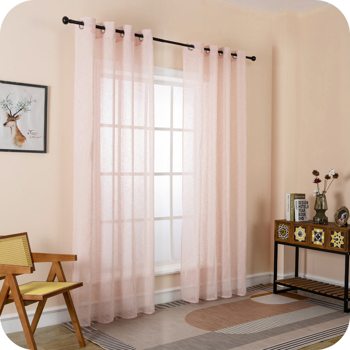 TENDA ITACA FILTRANTE SIMIL LINO 1 PANNELLO 140X240CM ROSSO PASTELLO