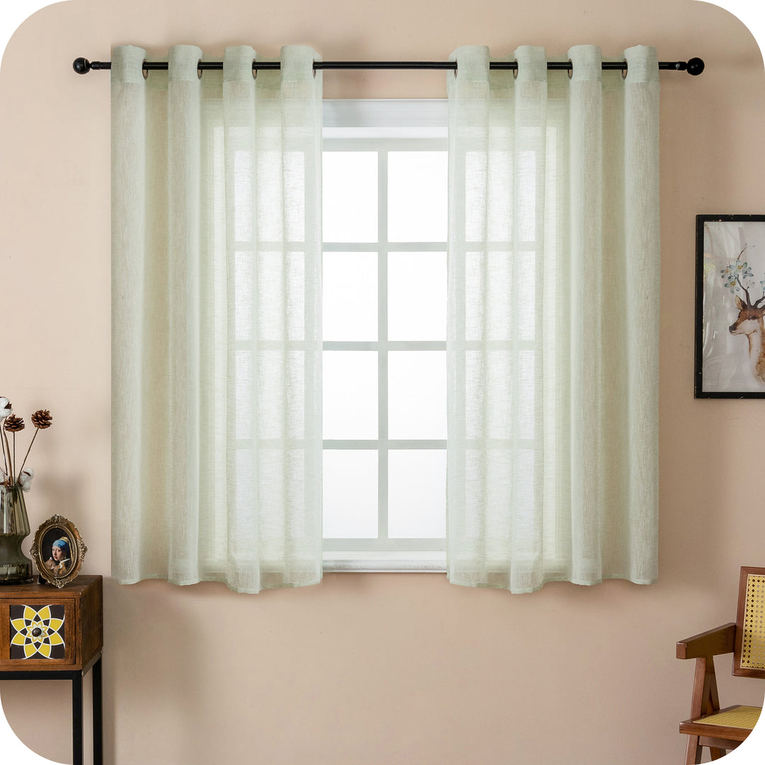 TENDA ITACA FILTRANTE SIMIL LINO 1 PANNELLO 140X150CM VERDE PASTELLO